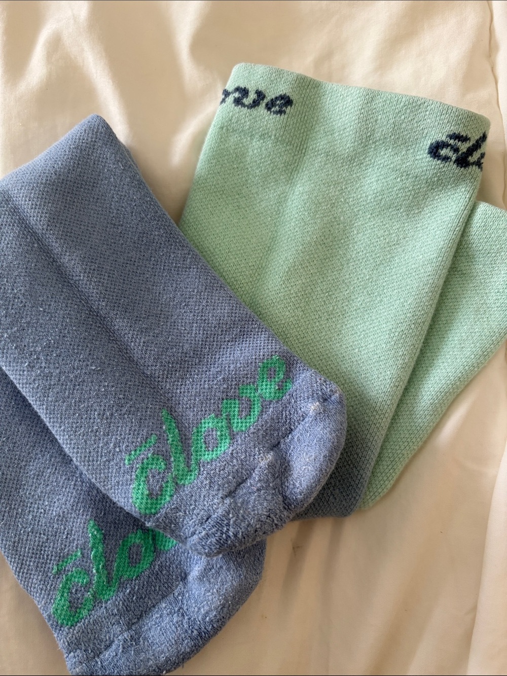 Women’s compression socks - Mint Green & Dusty Blue, Classic Logo